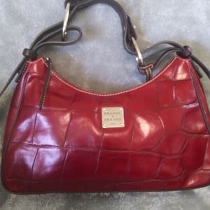DOONEY & BOURKE Red Croc Embossed Burgundy Leather